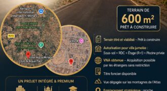 Terrain à vendre à Marrakech – 600 m² pour villa de prestige