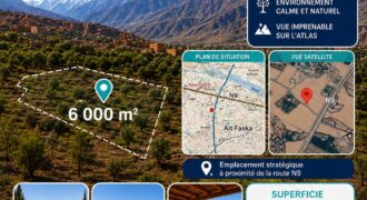 Terrain titré à vendre à Ait Faska – Vue exceptionnelle sur l’Atlas