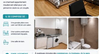 Appartement meublé à louer Hassan Rabat – Proche Tour Hassan