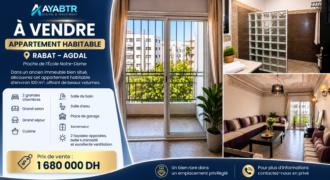 Appartement à vendre Agdal Rabat – 100 m²