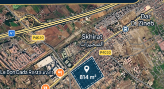 Terrain à vendre Skhirate – 814 m² en zone immeuble R+3