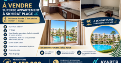 Appartement à vendre Skhirat Plage – 150 m² avec vue piscine