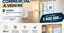 Local commercial à vendre Agdal Rabat – Avenue Fal Ould Oumeir
