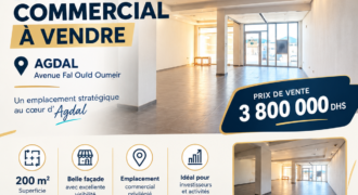 Local commercial à vendre Agdal Rabat – Avenue Fal Ould Oumeir