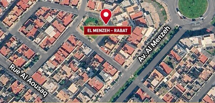 Maison à vendre El Menzeh Rabat – Terrain 150 m² R+1